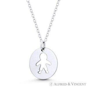 It's a Baby Boy! Motherhood Celebration Charm Pendant in .925 Sterling Silver